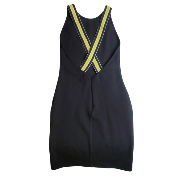 Revolve By The Way Eloise Cross Back Mini Dress XS Black Yellow Contrast Strap - Picture 16 of 16